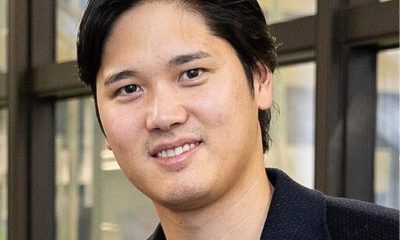 Los Angeles Dodgers star Shohei Ohtani posing for a photo.