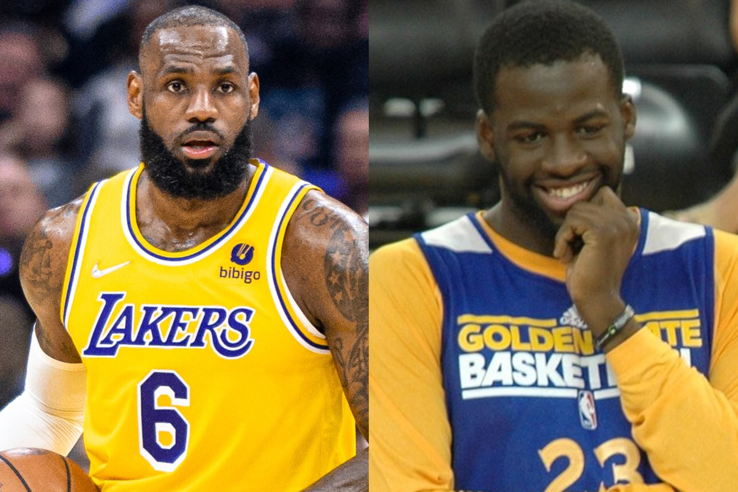 Los Angeles Lakers forward LeBron James and Golden State Warriors forward Draymond Green.