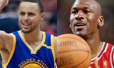 Golden State Warriors star Steph Curry and NBA legend Michael Jordan.