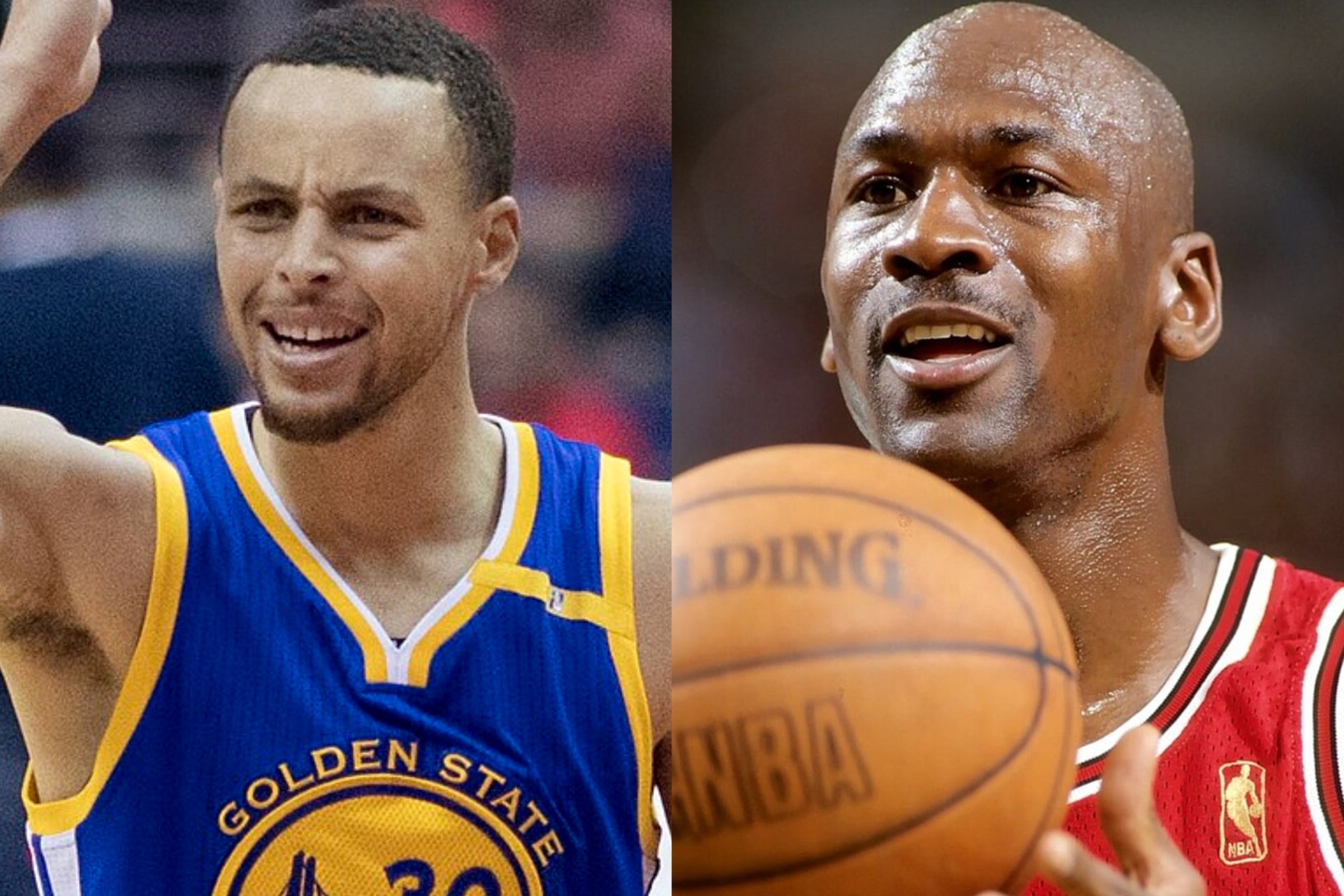 Golden State Warriors star Steph Curry and NBA legend Michael Jordan.