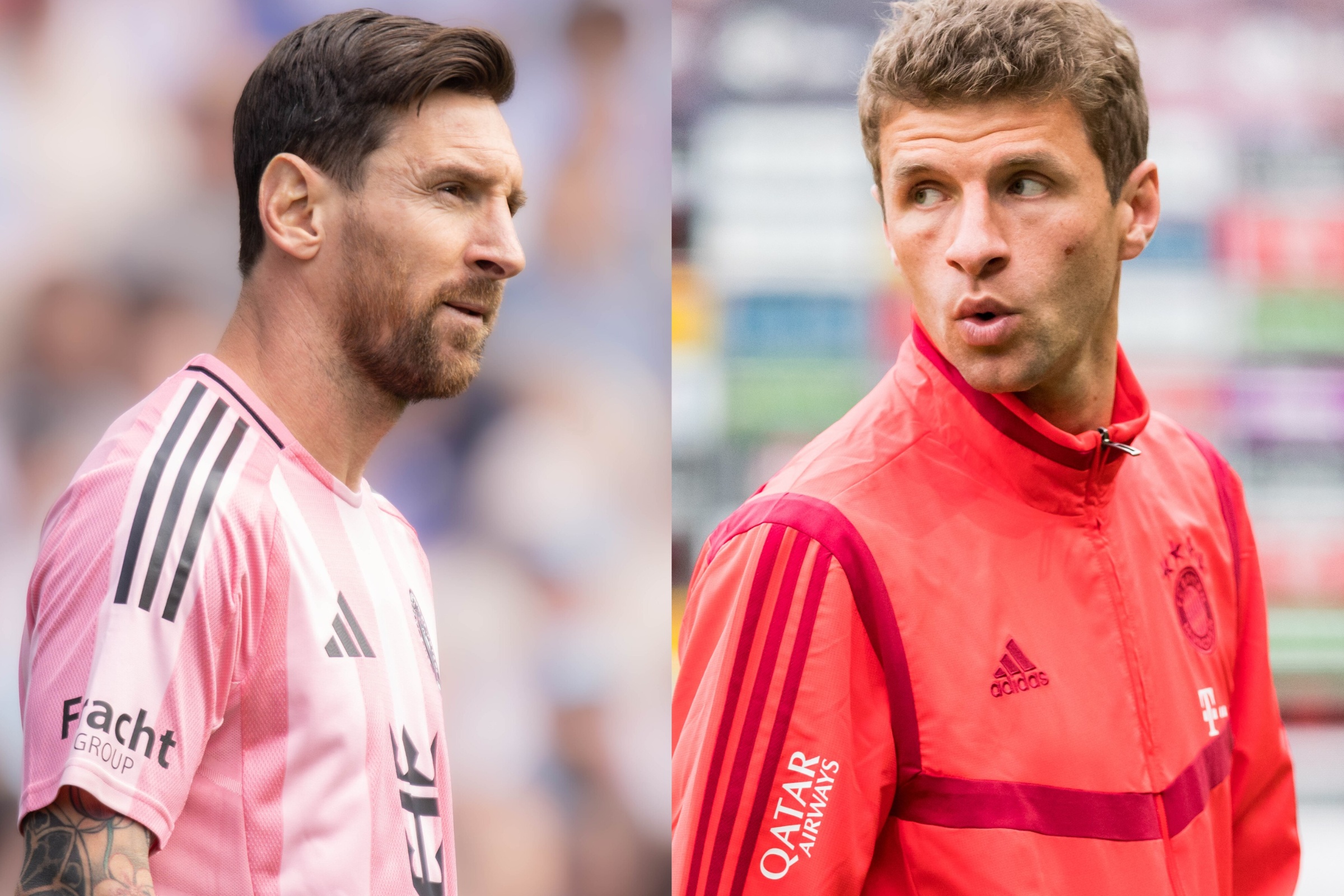 Inter Miami star Lionel Messi and Vancouver Whitecaps star Thomas Muller.