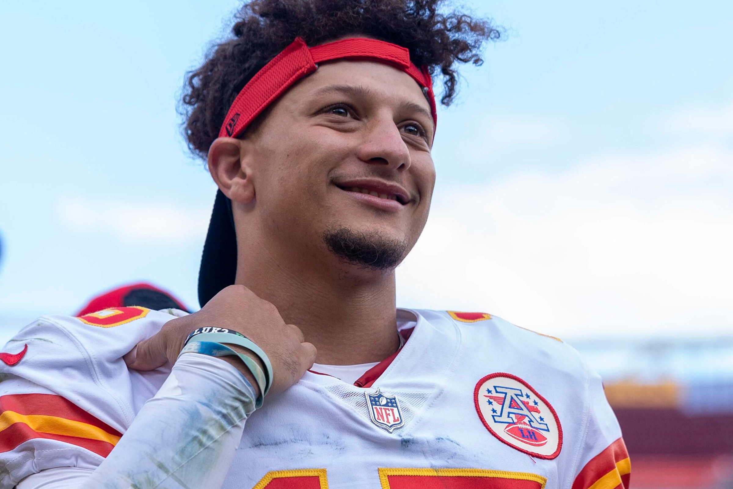 Kansas City Chiefs QB Patrick Mahomes was all smiles during a practice.