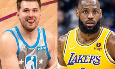 Los Angeles Lakers stars Luka Doncic and LeBron James.
