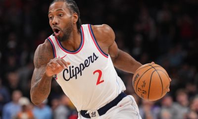 Mar 4, 2025; Phoenix, Arizona, USA; LA Clippers forward Kawhi Leonard (2) dribbles against the Phoenix Suns during the first half at PHX Center. Photo: Joe Camporeale
