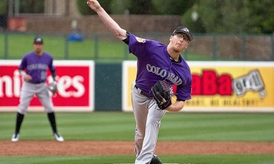 Jeff Hoffman pitching for the Colorado Rockies in 2017 Spring Training Camp.jpg. Photo credits: Wikimedia Commons