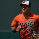 Anthony Santander, outfielder with the Baltimore Orioles in the outfield during a game against the Tampa Bay Rays on May 12, 2018. Photo credits: Wikimedia Commons