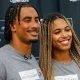 Green Bay Packers quarterback Jordan Love and his fiancée, Ronika Stone, pose for a photo during a charity event with Love’s foundation, Hands of 10ve. | Tork Mason / USA TODAY NETWORK