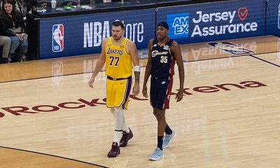 Los Angeles Lakers @ Cleveland Cavaliers, January 28, 2026. Luka Doncic and Nae'Qwan Tomlin (55095317361).jpg Photo credits: Wikimedia Commons
